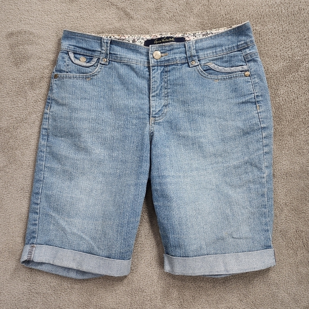 Gloria Vanderbilt Jean Shorts Women's Size 12 High Rise Denim Pockets Missy